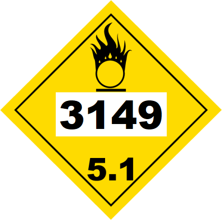 UN 3149 Hazmat Placard, Class 5.1, Tagboard