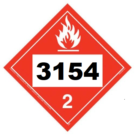 UN 3154 Hazmat Placard, Vinyl