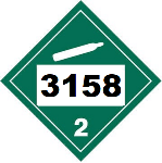 UN 3158 Hazmat Placard, Class 2.2, Vinyl