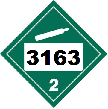 UN 3163 Hazmat Placard, Class 2.2, Tagboard