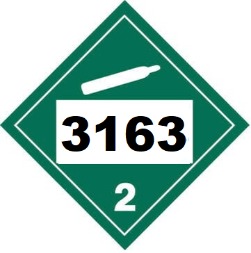 UN 3163 Hazmat Placard, Class 2.2, Vinyl