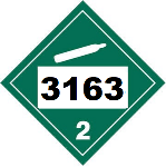 UN 3163 Hazmat Placard, Class 2.2, Vinyl