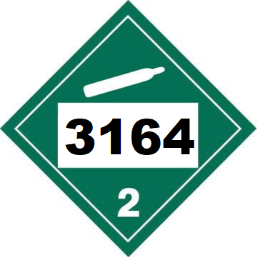 UN 3164 Hazmat Placard, Class 2.2, Vinyl