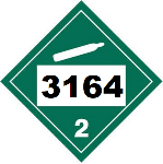 UN 3164 Hazmat Placard, Class 2.2, Tagboard