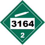 UN 3164 Hazmat Placard, Class 2.2, Vinyl