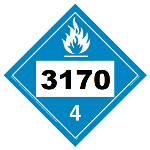 UN 3170 Hazmat Placard, Class 4.3, Tagboard