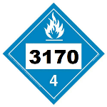 UN 3170 Hazmat Placard, Class 4.3, Vinyl