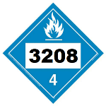 UN 3208 Hazmat Placard, Class 4.3, Tagboard