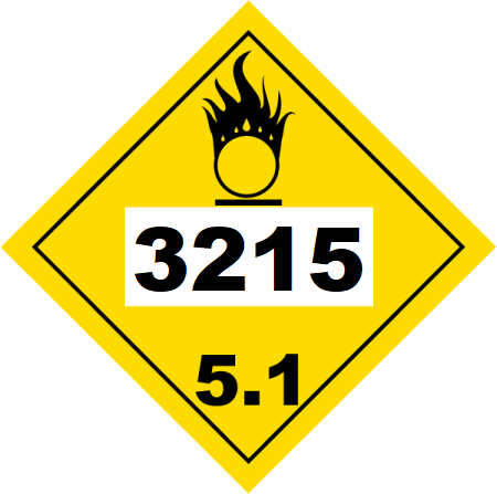 UN 3215 Hazmat Placard, Class 5.1, Vinyl