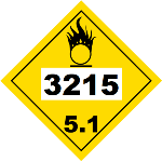 UN 3215 Hazmat Placard, Class 5.1, Vinyl