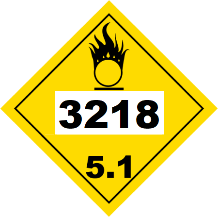 UN 3218 Hazmat Placard, Class 5.1, Tagboard