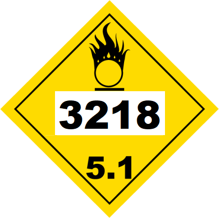 UN 3218 Hazmat Placard, Class 5.1, Vinyl