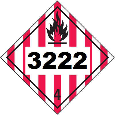 UN 3222 Hazmat Placard, Class 4, Tagboard