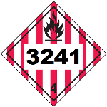 UN 3241 Hazmat Placard, Class 4, Vinyl