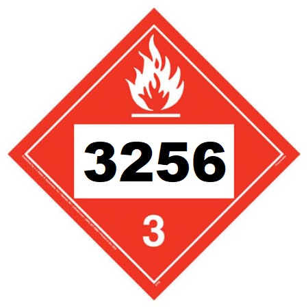 UN 3256 hazmat Placard, Class 3, Vinyl