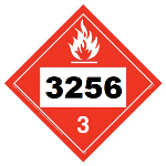 UN 3256 Flammable Liquid Placard, Tagboard