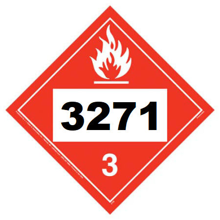 UN 3271 Hazmat Placard, Class 3, Tagboard