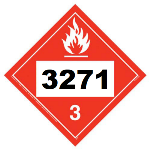 UN 3271 Hazmat Placard, Class 3, Tagboard