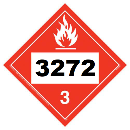 UN 3272 Hazmat Placard, Class 3, Vinyl