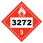 UN 3272 Hazmat Placard, Class 3, Tagboard