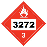 UN 3272 Hazmat Placard, Class 3, Vinyl