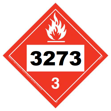 UN 3273 Hazmat Placard, Class 3, Vinyl