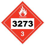UN 3273 Hazmat Placard, Class 3, Tagboard