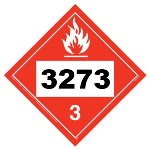 UN 3273 Hazmat Placard, Class 3, Vinyl