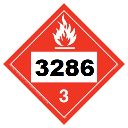 UN 3286 Hazmat Placard, Class 3, Tagboard