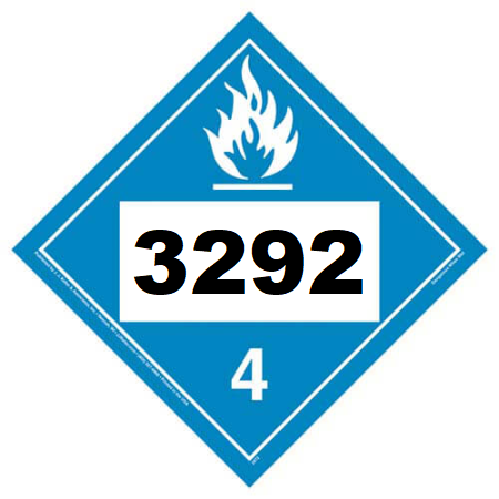 UN 3292 Hazmat Placard, Class 4.3, Vinyl