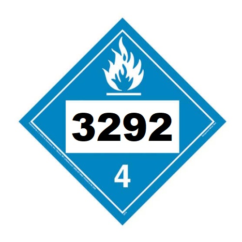 UN 3292 Hazmat Placard Class 4 Tagboard