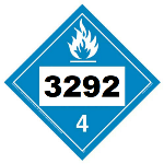 UN 3292 Hazmat Placard, Class 4.3, Vinyl