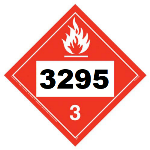UN 3295 Flammable Liquid Placard, Tagboard