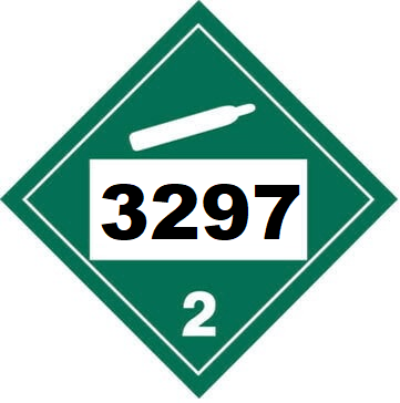 UN 3297 Hazmat Placard, Class 2.2, Vinyl