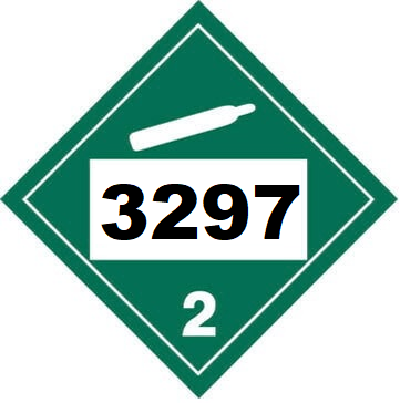 UN 3297 Hazmat Placard, Class 2.2, Tagboard