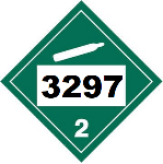 UN 3297 Hazmat Placard, Class 2.2, Tagboard