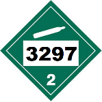 UN 3297 Hazmat Placard, Class 2.2, Vinyl