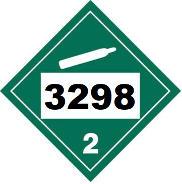UN 3298 Hazmat Placard, Class 2.2, Tagboard