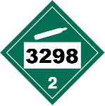 UN 3298 Hazmat Placard, Class 2.2, Tagboard
