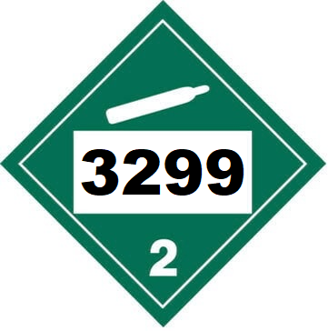 UN 3299 Hazmat Placard, Class 2.2, Vinyl