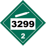 UN 3299 Hazmat Placard, Class 2.2, Tagboard
