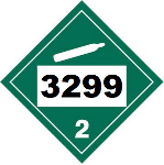 UN 3299 Hazmat Placard, Class 2.2, Vinyl