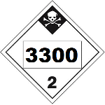 UN 3300 Hazmat Placard, Class 2.3, Vinyl