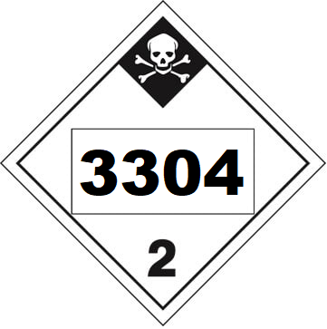 UN 3304 Hazmat Placard, Class 2.3, Tagboard