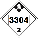 UN 3304 Hazmat Placard, Class 2.3, Tagboard