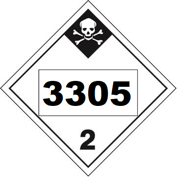 UN 3305 Hazmat Placard, Class 2.3, Tagboard