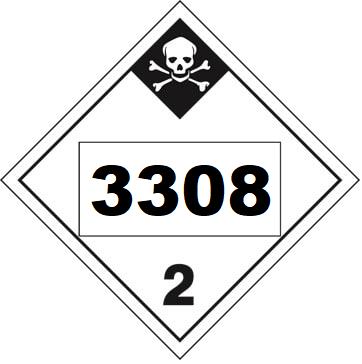 UN 3308 Hazmat Placard, Class 2.3, Vinyl