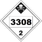 UN 3308 Hazmat Placard, Class 2.3, Tagboard