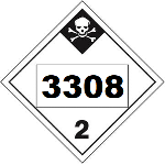 UN 3308 Hazmat Placard, Class 2.3, Vinyl