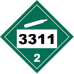 UN 3311 Hazmat Placard, Class 2.2, Vinyl